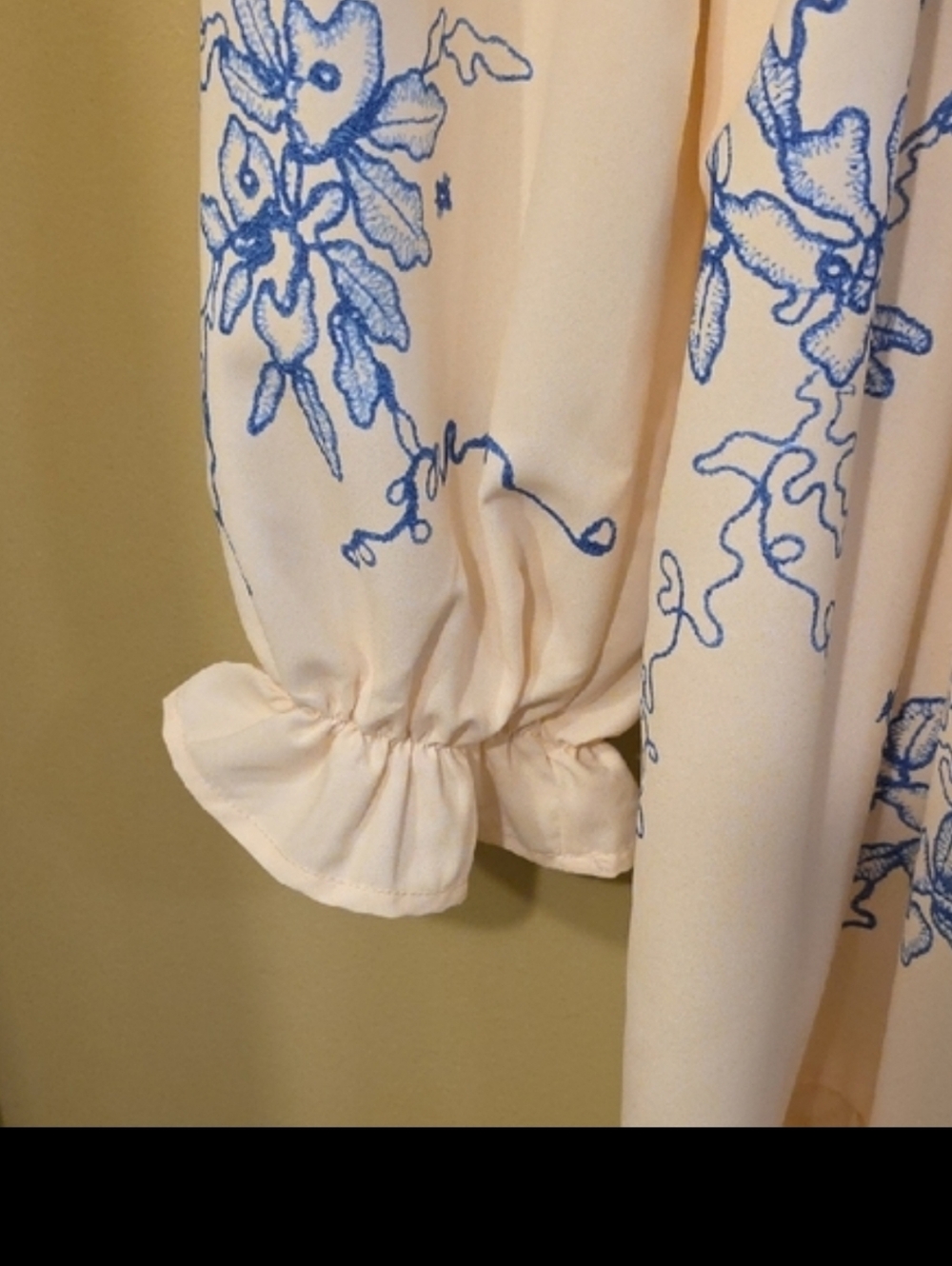 Cupshe Boho Orchids Ruffuled Mini Dress, Blue & Cream - Picture 6 of 13